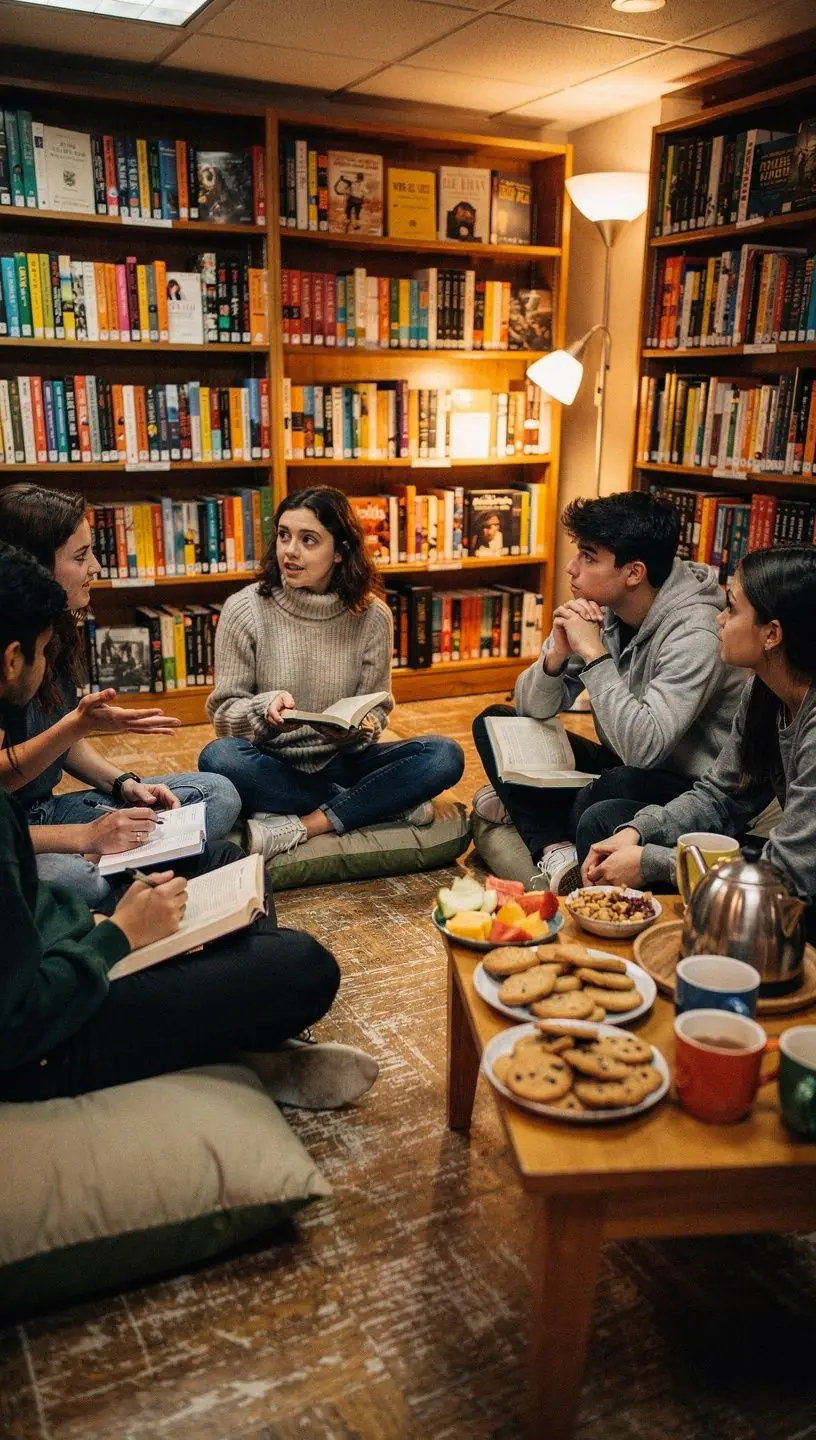 Studierende, die in der Buchhandlung nach Lernmaterialien suchen.