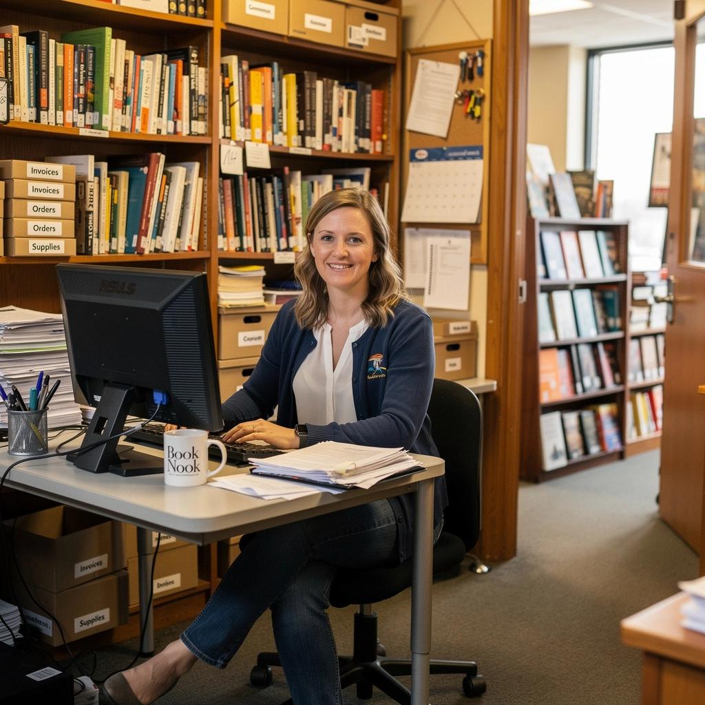 Ein Plakat, das auf Rabatte für Studenten in der Buchhandlung hinweist.
